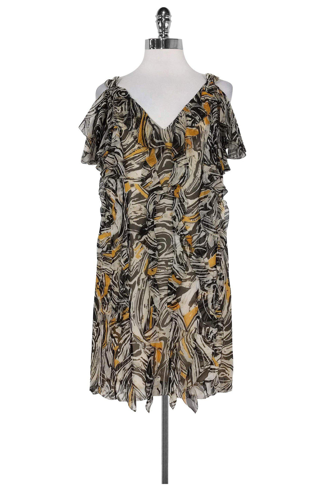 catherine malandrino silk dress CATHERINE MALANDRINO Black Draped Silk Cocktail Dress