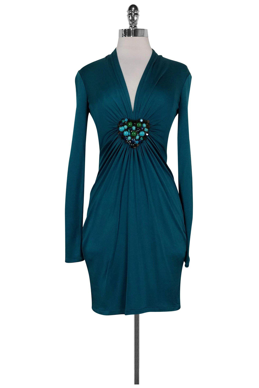 catherine malandrino silk dress Catherine Malandrino Navy Silk Stretch Dress, L  Second Serve Resale