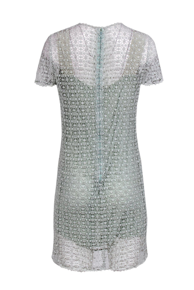 Chloe - Mint Green Shift Dress w/ Embroidered Overlay Sz S Chloe - Mint Green Shift Dress w/ Embroidered Overlay Sz S