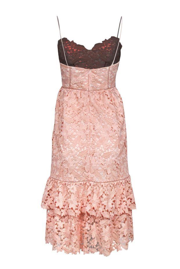 Club Monaco - Pink Lace Tiered Midi Dress Sz 00 Club Monaco - Pink Lace Tiered Midi Dress Sz 00