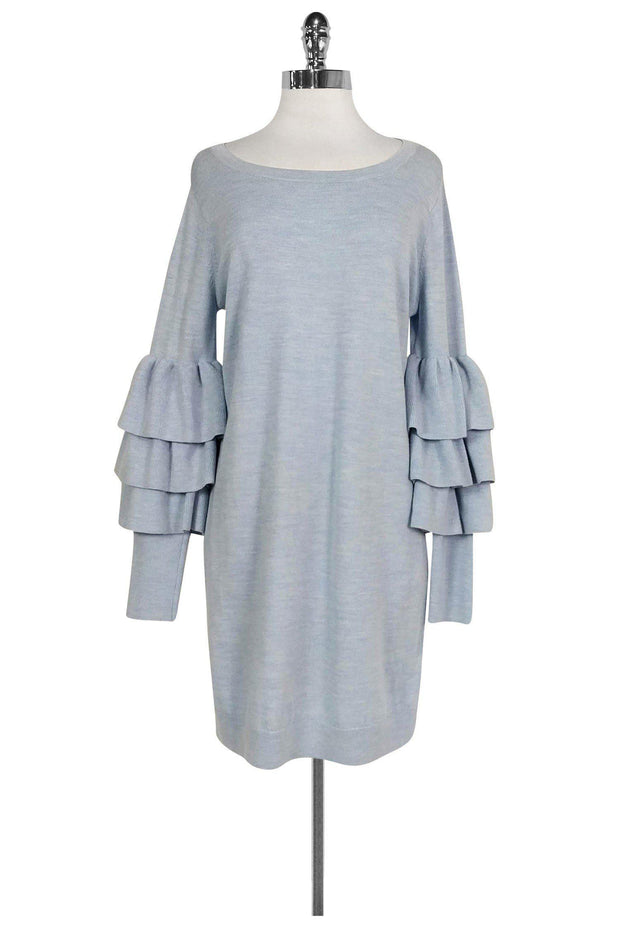 Club Monaco - Light Blue Ruffle Sleeve Dress Sz L Club Monaco - Light Blue Ruffle Sleeve Dress Sz L