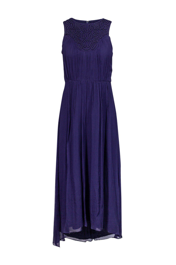 Current Boutique-Cynthia Rowley - Navy Maxi Dress w/ Rope Embroidery Sz 0