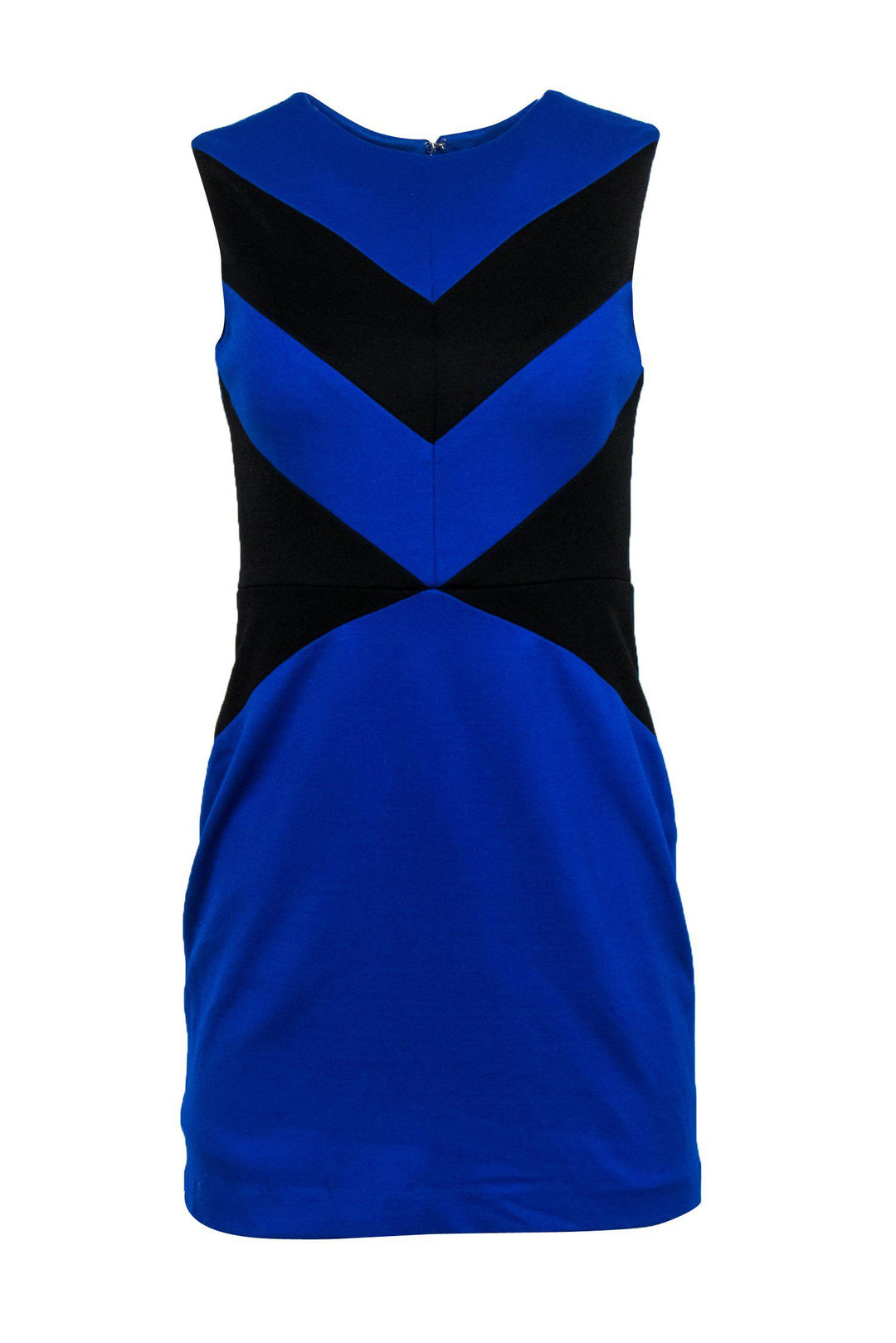 Cynthia Steffe - Black & Blue Chevron Sheath Dress Sz 4