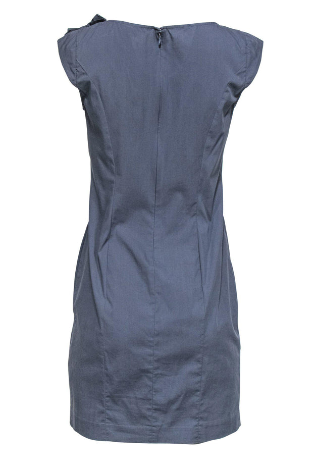 Cynthia Steffe - Dark Slate Blue Sheath Dress w/ Ruffles Sz 6 Cynthia Steffe - Dark Slate Blue Sheath Dress w/ Ruffles Sz 6