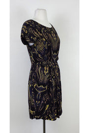 Current Boutique-Cynthia Steffe - Black, Purple & Yellow Printed Dress Sz 2