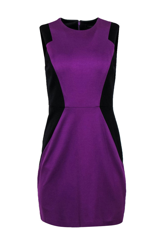 Cynthia Steffe - Black & Purple Paneled Sheath Dress Sz 6 Cynthia Steffe - Black & Purple Paneled Sheath Dress Sz 6
