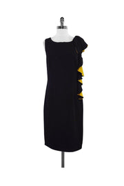 Current Boutique-D. Exterior - Black & Yellow Ruffle Sleeveless Dress Sz 10