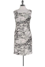 Current Boutique-D. Exterior - White & Grey Marble Print Dress Sz S