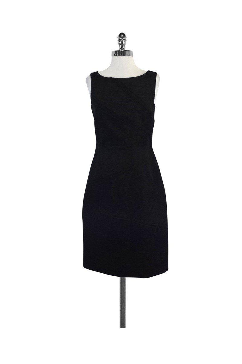 David Meister - Black Textured Sleeveless Dress Sz 6 David Meister - Black Textured Sleeveless Dress Sz 6