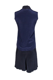 Current Boutique-Derek Lam - Navy & Black Cowl Neck Shift Dress Sz 2