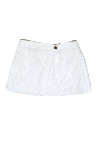 Current Boutique-Derek Lam 10 Crosby - Ivory Eyelet Wrap Skirt Sz 12