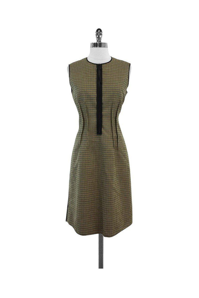 green houndstooth dress Derek Lam
