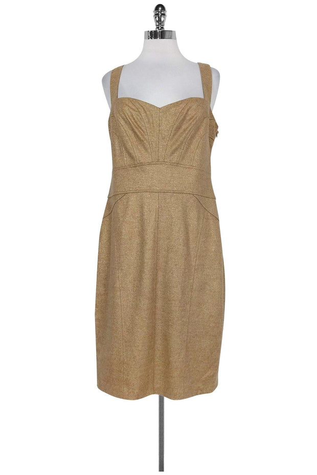 diane von furstenberg gold dress Diane Von Furstenberg Ivory and