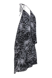 Current Boutique-Diane von Furstenberg - Black & White Halter Tiered Mini Dress Sz 4
