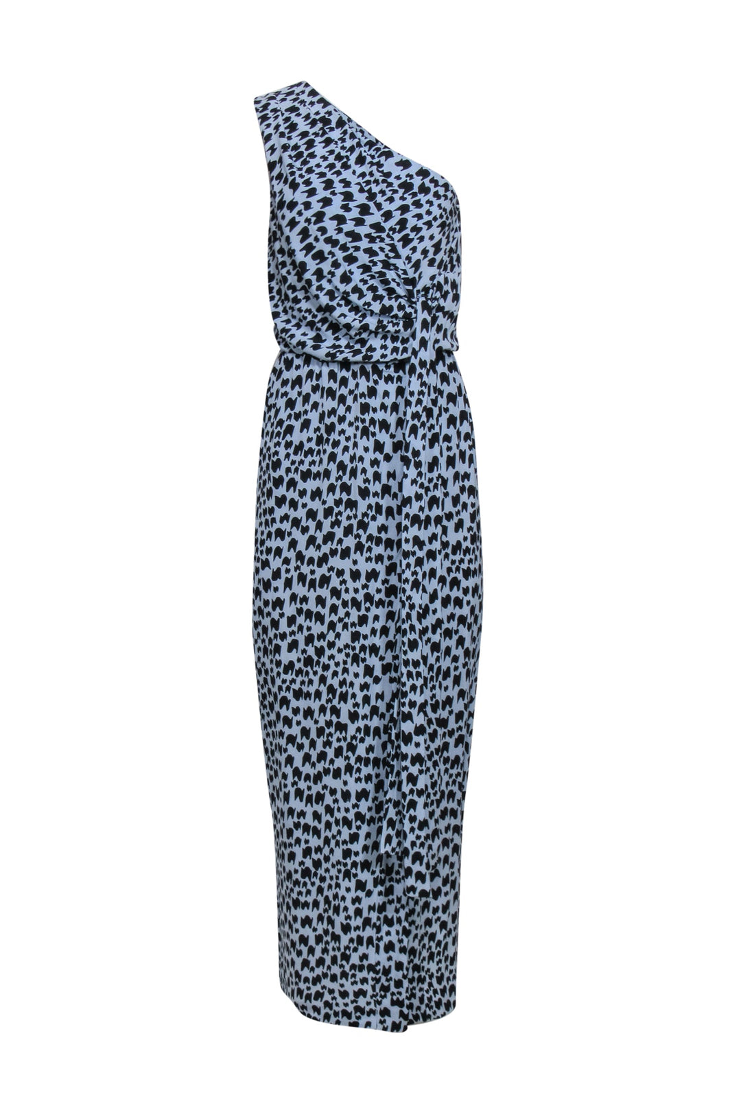 Diane von Furstenberg - Blue & Black Print Maxi Silk Dress Sz 2