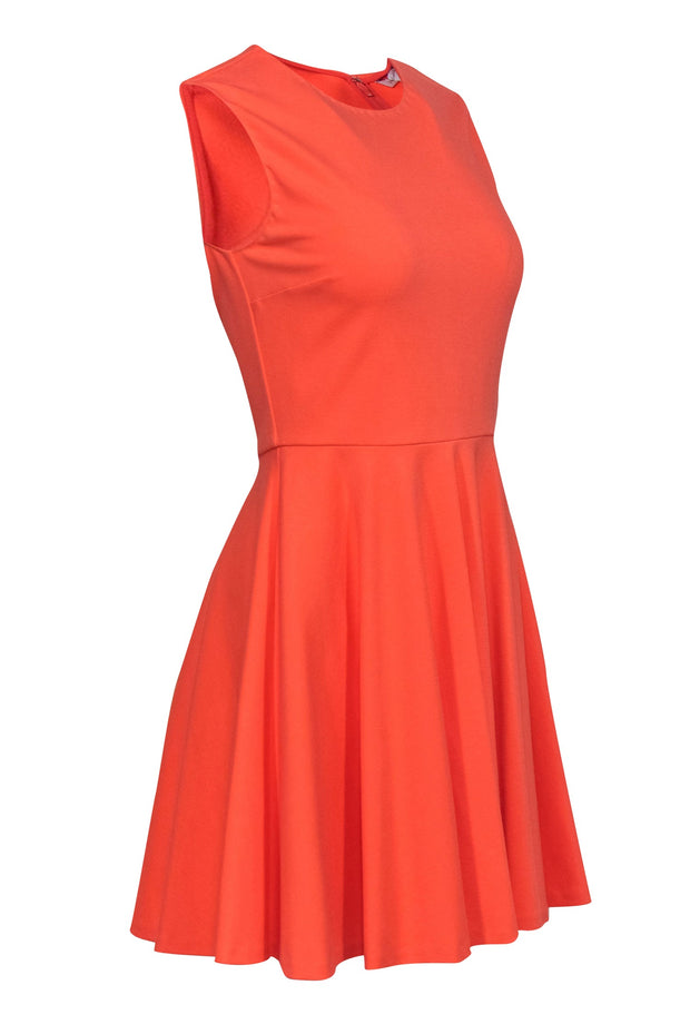Diane von Fustenberg - Coral Fit & Flare Sleeveless Dress Sz 4 Diane von Fustenberg - Coral Fit & Flare Sleeveless Dress Sz 4