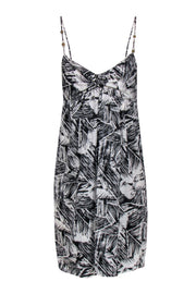 Current Boutique-Diane von Furstenberg - Black & White Brushstroke Print Mini Dress Sz L