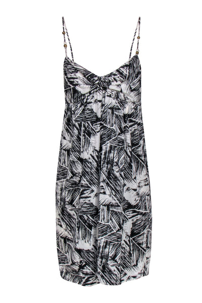 Current Boutique-Diane von Furstenberg - Black & White Brushstroke Print Mini Dress Sz L