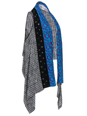 Current Boutique-Diane von Furstenberg - Black & White Printed Vest w/ Floral Print Panels OS