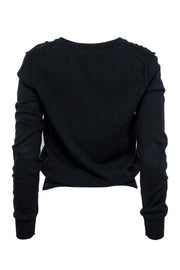 Current Boutique-Dolce & Gabbana - Navy V-Neck Cotton Sweater Sz 10