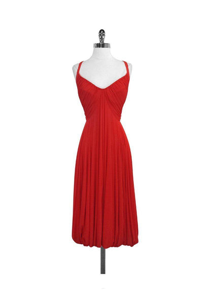 Current Boutique-Donna Karan - Red Sleeveless Midi Dress Sz M