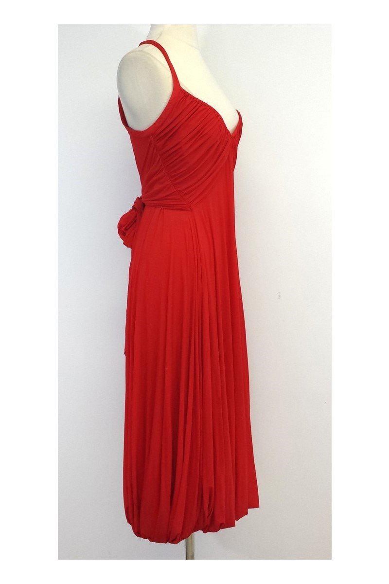 Donna Karan - Red Sleeveless Midi Dress Sz M Donna Karan - Red Sleeveless Midi Dress Sz M