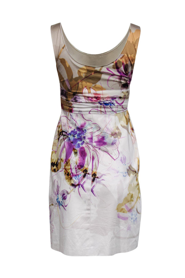 Current Boutique-Elie Tahari - Cream Sheath Dress w/ Sketched Floral Print Sz 0