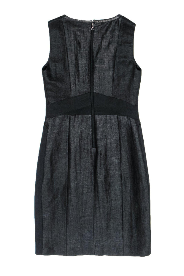 tahari leather dress T Tahari Women's Mixed-Media Faux-Leather Fit & Flare Dress
