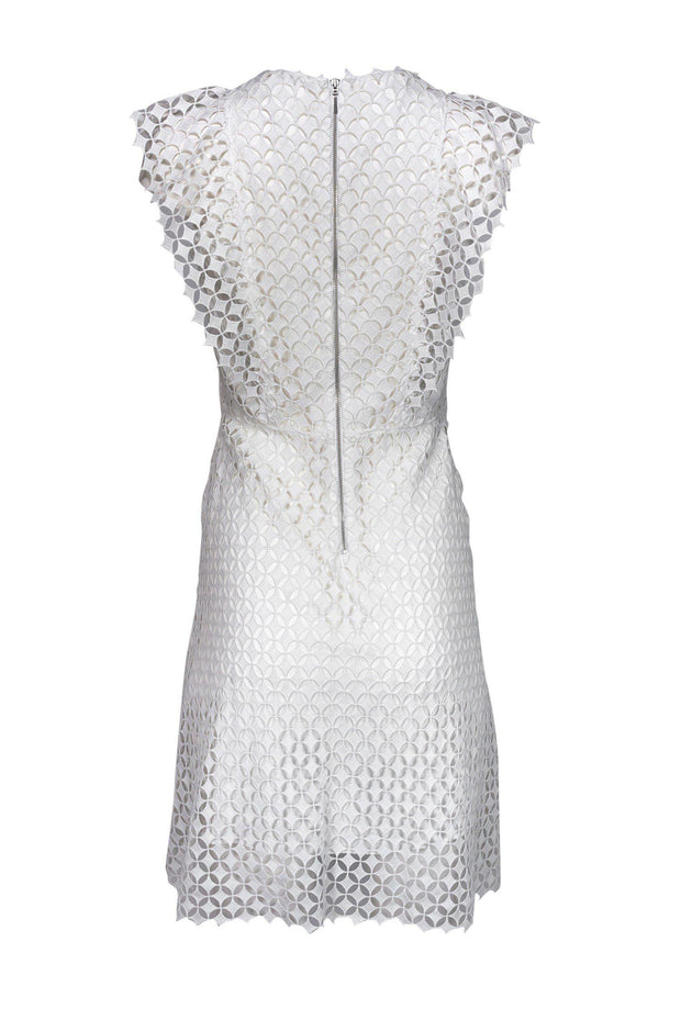 Current Boutique-Elie Tahari - White Laser Cut Dress Sz 4