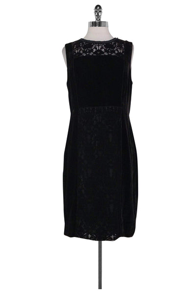 Elie Tahari Black Velvet Lace Dress Sz Current Boutique