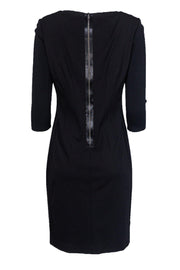 Current Boutique-Elie Tahari - Black & Pink Ikat Sheath Dress Sz 8