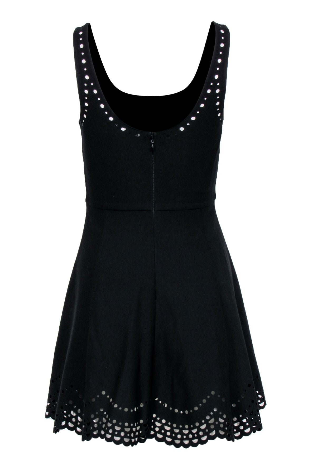 Elizabeth & James - Black Sleeveless Laser Cut Print Mini Dress Sz 6