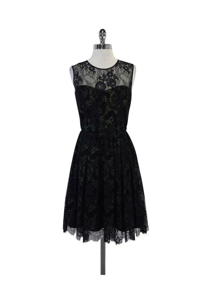 navy blue dress with cream lace Navy Lace Top Maxi Dress with Side Slit main image 1