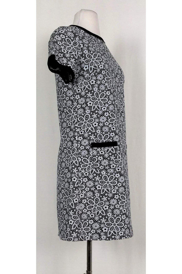 erin fetherston black lace dress Erin Fetherston Black Floral Party Cocktail Holiday Event Dress Sz 2 Lace Trim