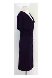 Current Boutique-Escada - Purple Cowl Neck Short Sleeve Dress Sz 6