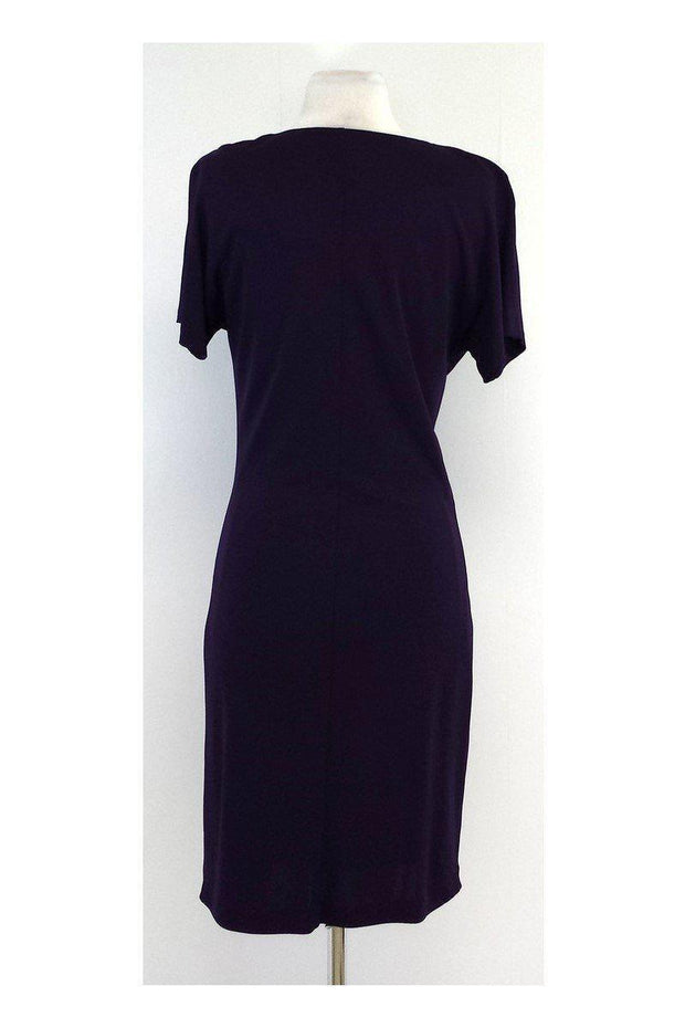 Current Boutique-Escada - Purple Cowl Neck Short Sleeve Dress Sz 6