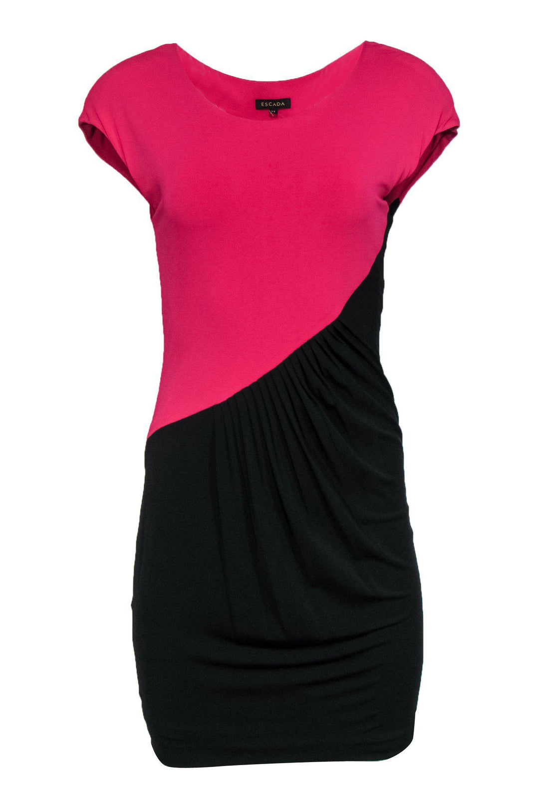 Escada - Pink & Black Color Blocked Fitted Dress Sz XS