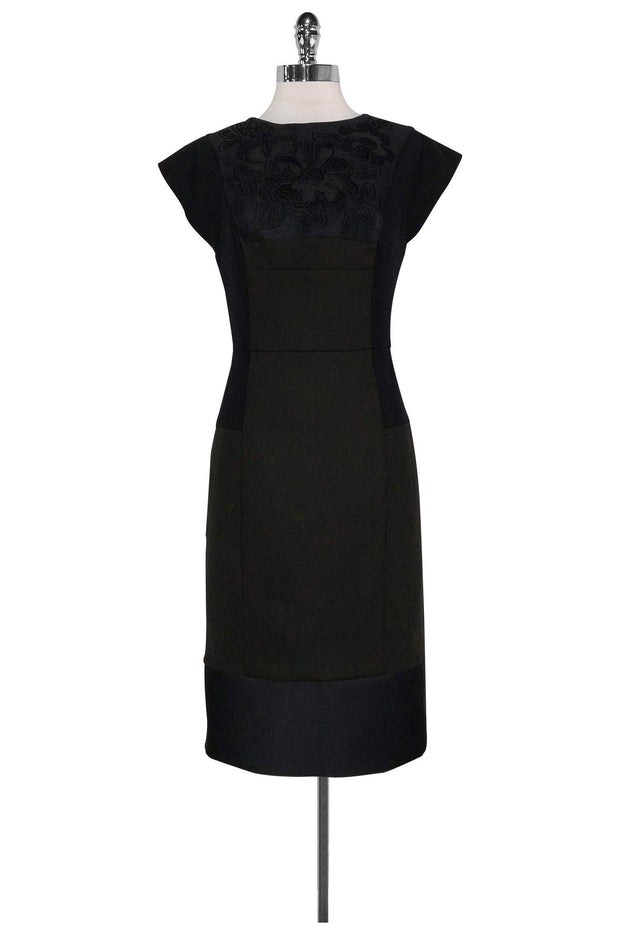 Etro - Black & Dark Green Embroidered Dress Sz 6 Etro - Black & Dark Green Embroidered Dress Sz 6