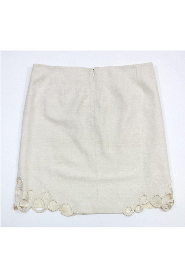 Current Boutique-Etro - Ivory Textured Silk Skirt Sz XL