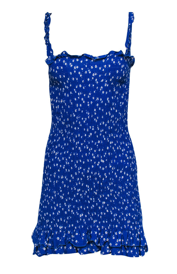 faithfull the brand blue floral dress Faithfull The Brand Magdelena Midi Dress - Blue Floral