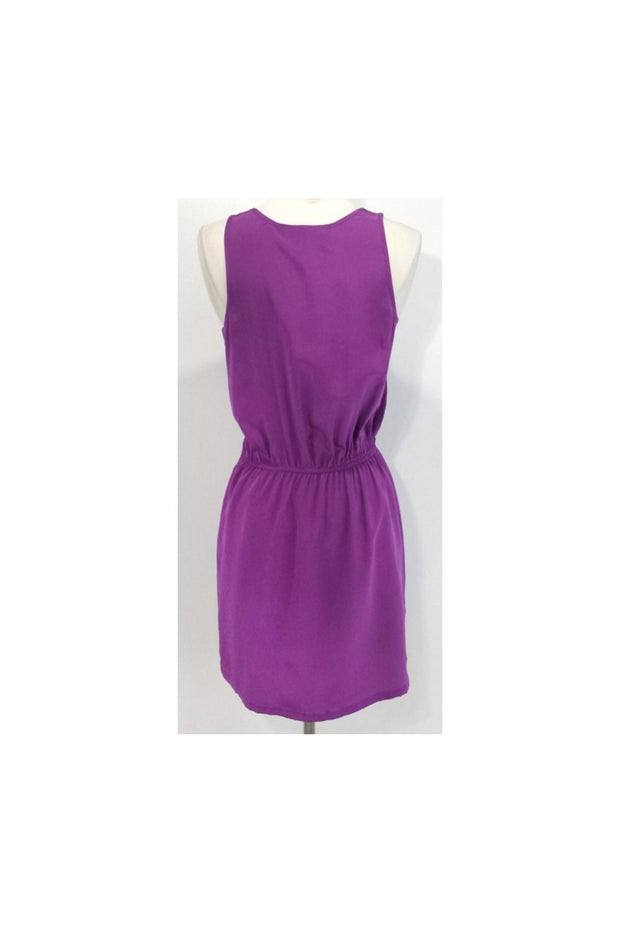 Current Boutique-Fifteen Twenty - Purple Silk Elastic Waist Dress Sz S