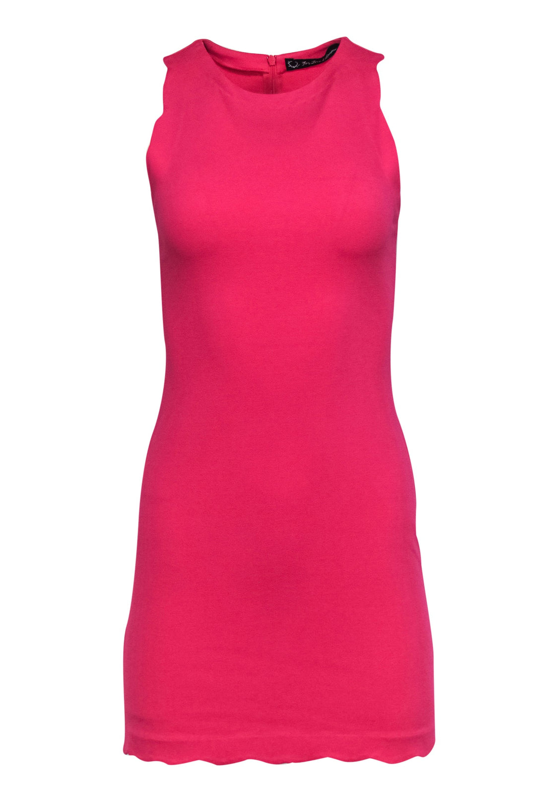 For Love & Lemons - Hot Pink Sleeveless Bodycon Dress w/ Scalloped Tri
