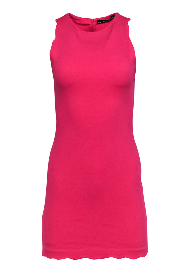 For Love & Lemons - Hot Pink Sleeveless Bodycon Dress w/ Scalloped Tri For Love & Lemons - Hot Pink Sleeveless Bodycon Dress w/ Scalloped Tri