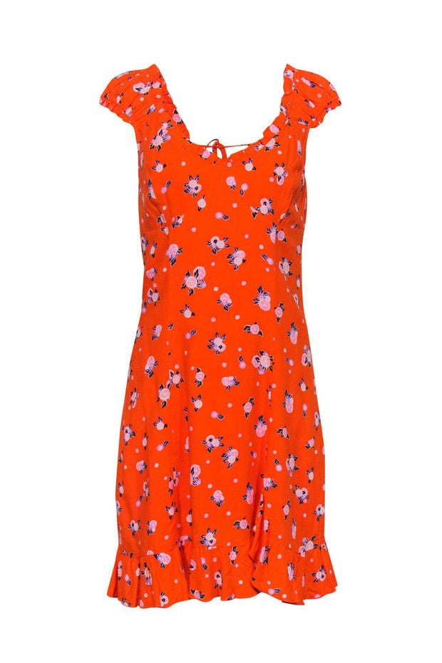 free people orange floral dress Free People Chiffon Meredith Maxi Dress Size M $249