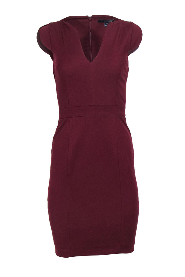 french connection burgundy dress French Connection