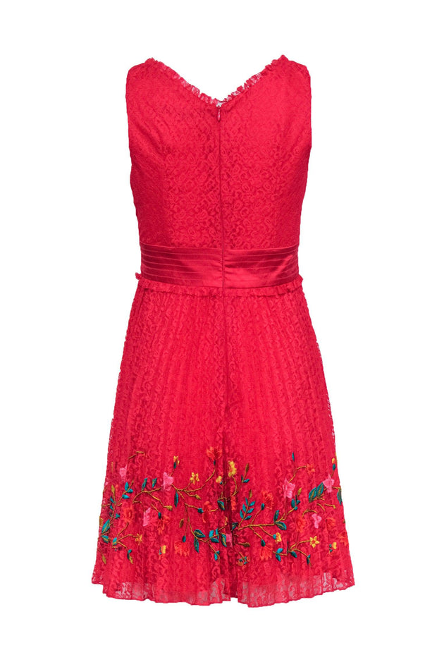 French Connection - Hot Pink Lace Sleeveless Dress w/ Embroidered Deta French Connection - Hot Pink Lace Sleeveless Dress w/ Embroidered Deta