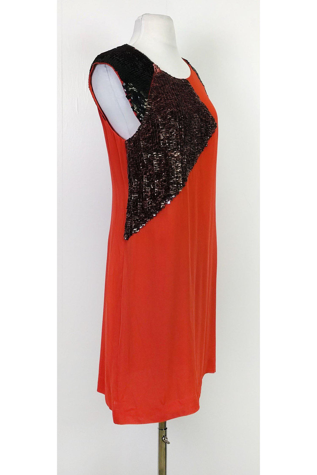 french connection sequin shift dress French Connection V Neck Sequin Shift Dress Navy UK 6 LN019 PP 20