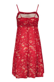 Current Boutique-Giorgio Armani - Red Floral Print Chiffon Dress Sz 8