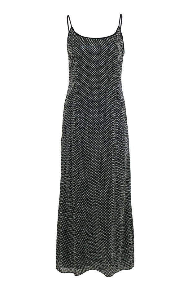 Giorgio Armani - Black & White Print Sequin Sleeveless Gown Sz 12 Giorgio Armani - Black & White Print Sequin Sleeveless Gown Sz 12