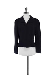 Current Boutique-Giorgio Armani - Black Zip Up Jacket Sz 12